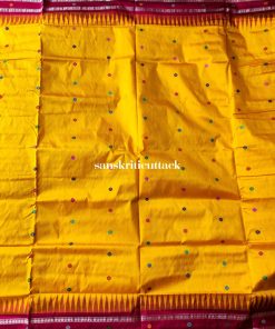 Yellow Magenta Handloom Dolabedi Silk Saree