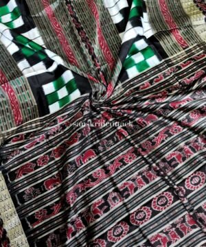 Green Black Bichitrapuri Silk Pasapalli Saree