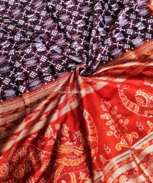 Coffee Burnt Orange Silk Pasapalli Saree