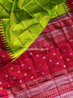 Habaspuri silk saree with contrast pallu