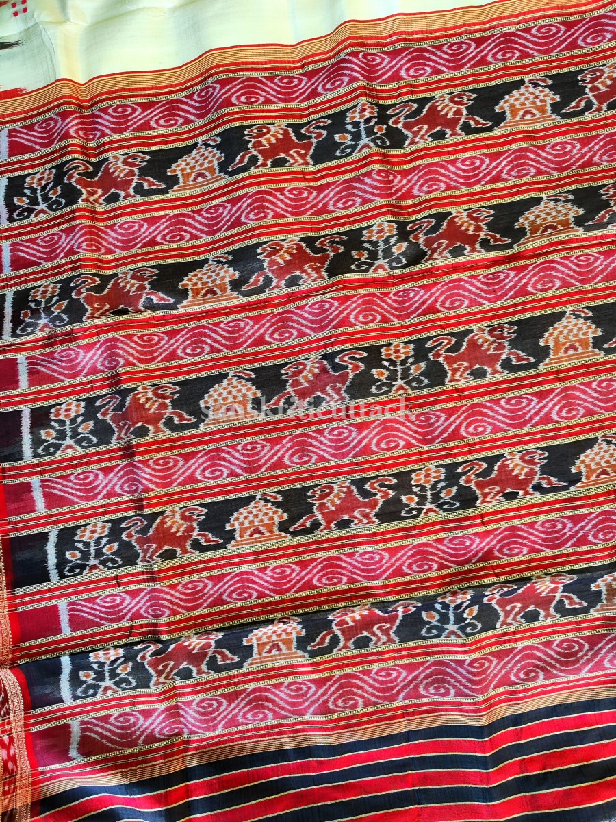 Photo_1668955806805 White temple Border Khandua Silk Saree