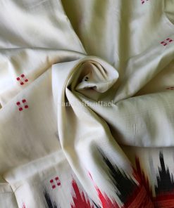 White temple Border Khandua Silk Saree