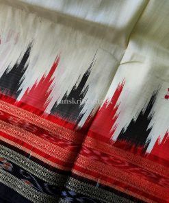 White temple Border Khandua Silk Saree