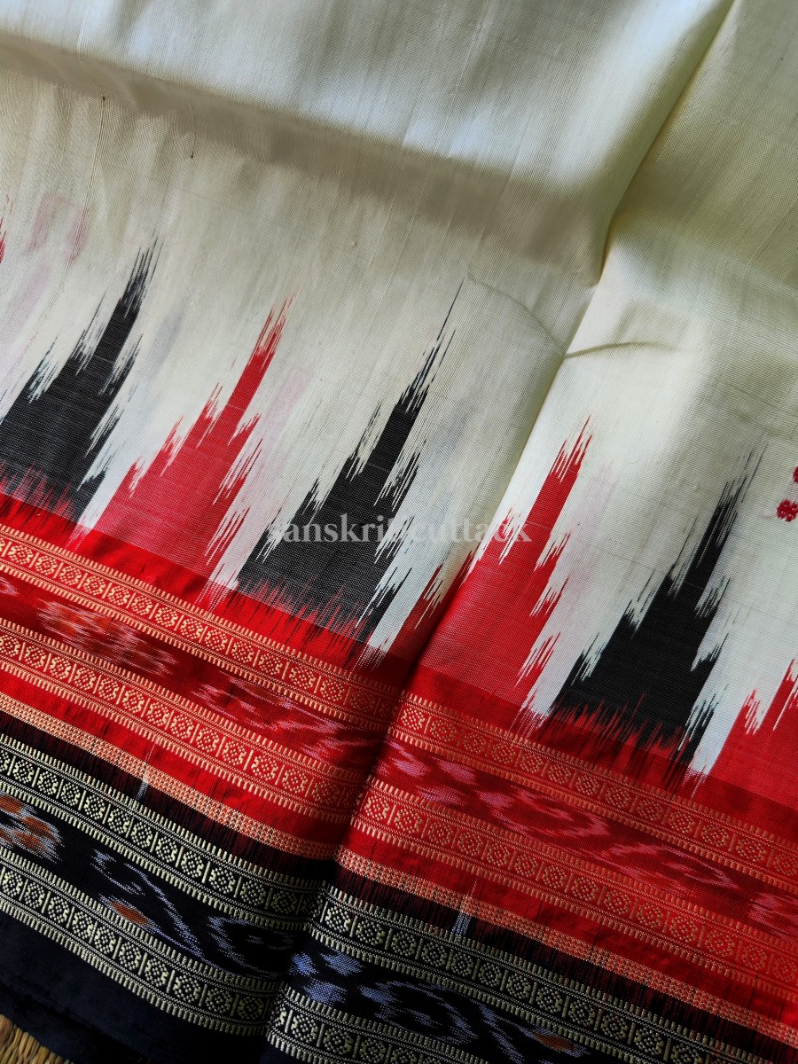 Photo_1668955841617 White temple Border Khandua Silk Saree