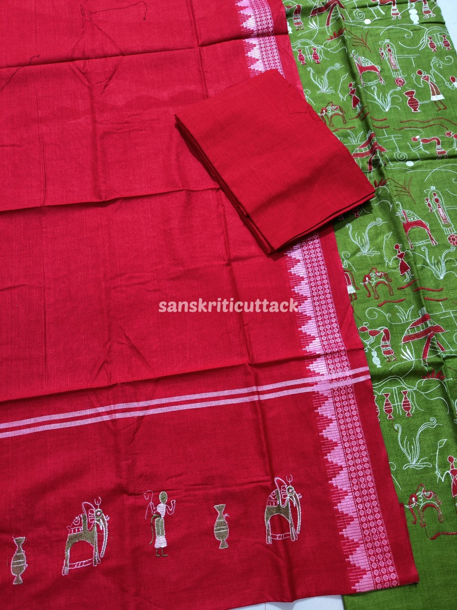 Photo_1670729191699 Sambalpuri Handloom ikat cotton embroidery suit material