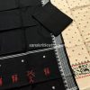 Off White Black Nuapatna Embroidery Handloom Cotton 3PC Suit Material Set