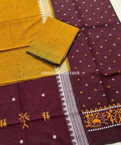 Sambalpuri Handloom ikat cotton embroidery suit material