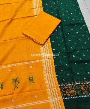 Sambalpuri Handloom ikat cotton embroidery suit material