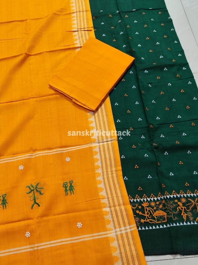 Sambalpuri Handloom ikat cotton embroidery suit material