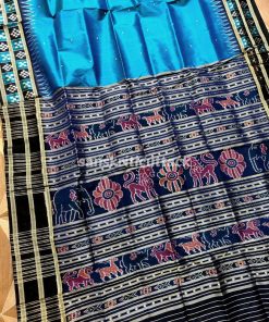 Sky Blue Pasapalli Border Khandua Silk Saree