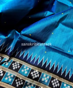Sky Blue Pasapalli Border Khandua Silk Saree