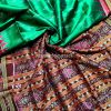 Handwoven Khandua Pata saree with ikat designs