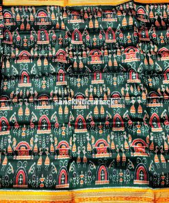 Ethnic handwoven Khandua Pata saree with traditional designs