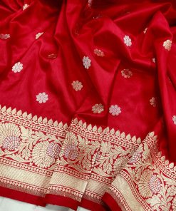 Red Katan Silk Banarasi Saree