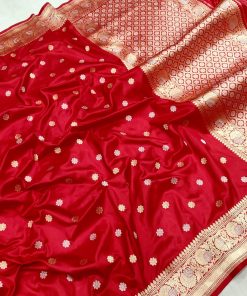 Red Katan Silk Banarasi Saree