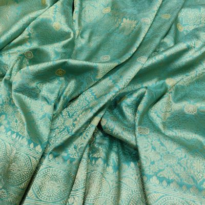 Sea Green Tanchoi Katan Silk Banarasi Saree