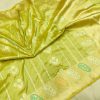 Lime Green Banarasi Katan Silk Saree