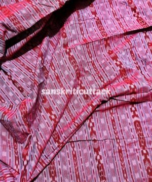 Mauve Stripes Sambalpuri Ikat Cotton Fabric