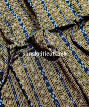 Handloom Mustard Stripes Sambalpuri Cotton Ikat Fabric