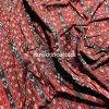 Maroon Black Stripes Sambalpuri Ikat Cotton Fabric