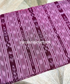 Pink Mauve Stripes Sambalpuri Ikat Cotton Fabric