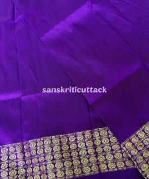 Violet Border Sambalpuri Silk Fabric for Blouse