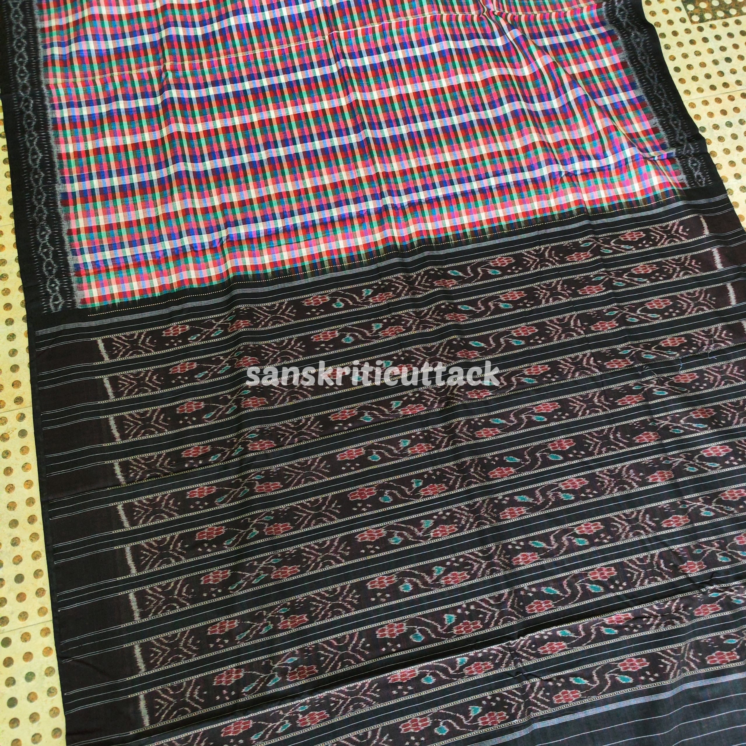 Photo_1680688272543 Handmade with Love: Buy Multicolor Nuapatna Khandua Cotton Saree Online