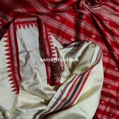 White and red Saree