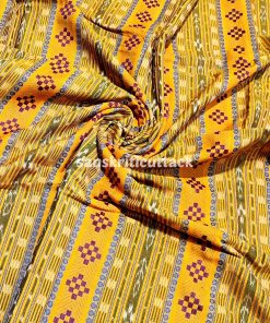 Yellow Sambalpuri Pasapalli Cotton Ikat Fabric