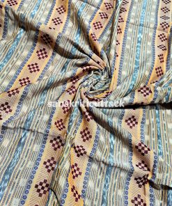 Handloom Beige Sambalpuri Pasapalli Cotton Ikat Fabric