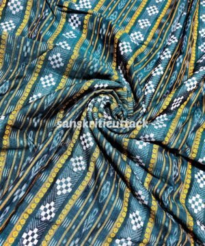 Handloom Dark Green Sambalpuri Pasapalli Cotton Ikat Fabric