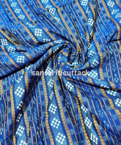 Handloom Cobalt Sambalpuri Pasapalli Cotton Ikat Fabric