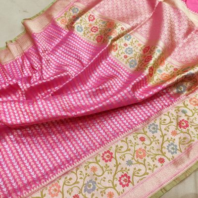 Pink Banarasi Saree