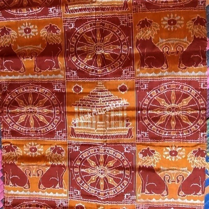 Konark Motif Ikat Sambalpuri Silk Saree