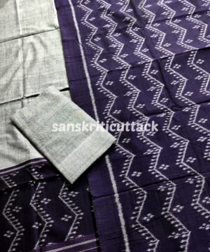 Handloom Sambalpuri Ikat Cotton Blue Grey Dress Material