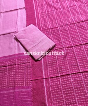 Handloom Sambalpuri Ikat Cotton Pink Dress Material