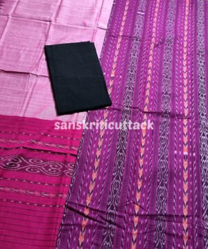 Purple Cotton Handloom Sambalpuri Ikat Dress Material