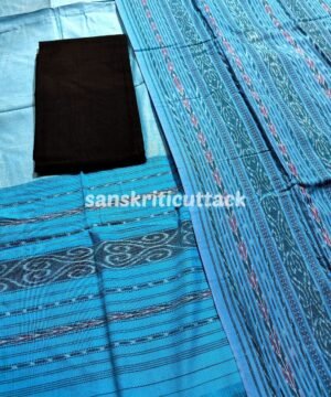 Sky Blue Cotton Handloom Sambalpuri Ikat Dress Material