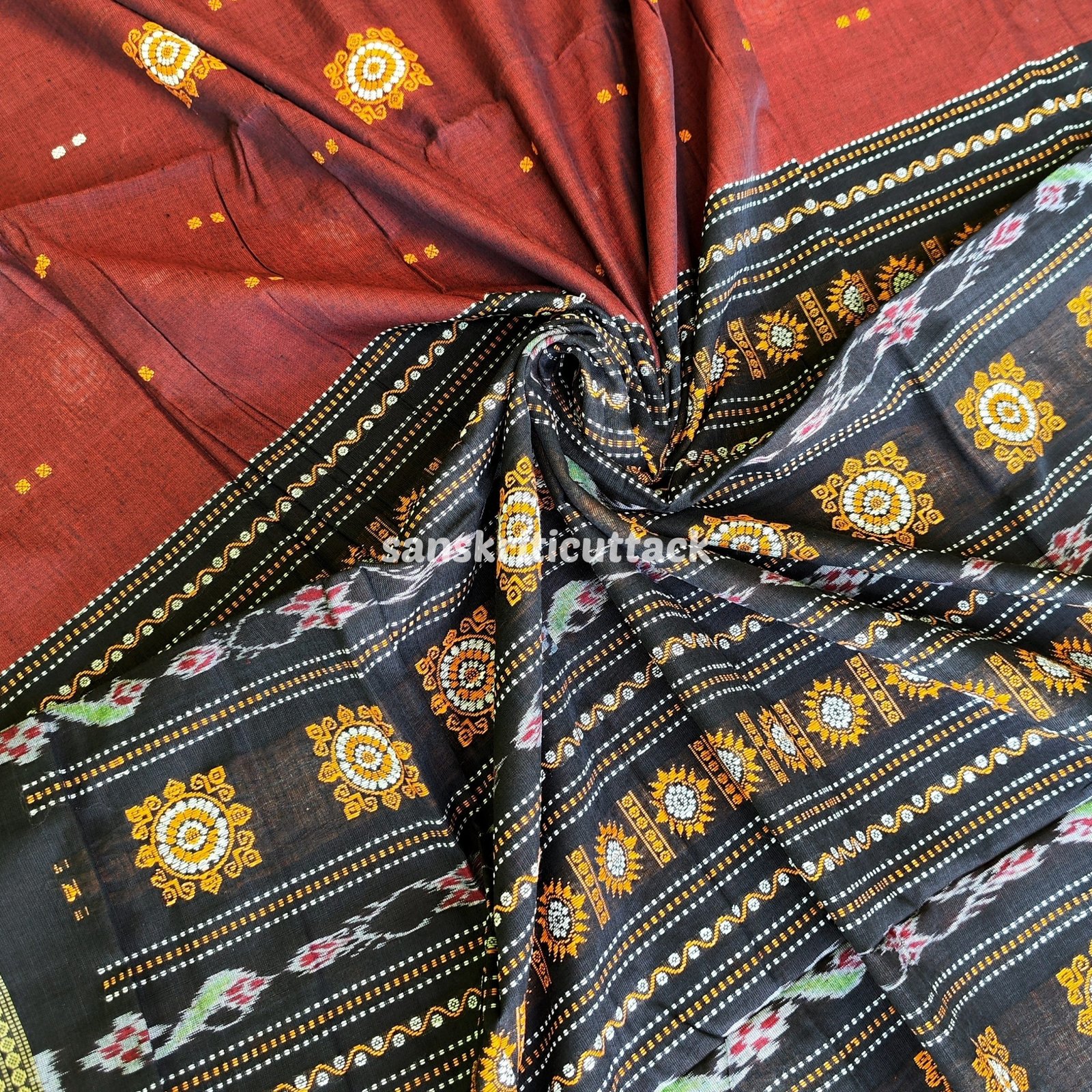 Burnt Brick Designer Saree main image 0