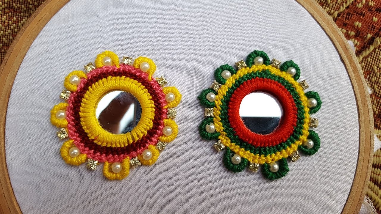 hand embroidery mirror work