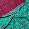 Maroon & Light Green Handwoven Kotpad Cotton Saree — Traditional Odisha Handloom Weave