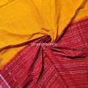 Yellow Red Jharna Handloom Ikkat Cotton Khandua Saree