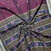 Handcrafted Dark Maroon Black Cotton Bomkai Saree