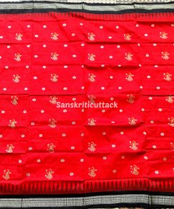 red black bomkai silk saree, Odisha handloom saree, traditional bomkai saree, buy bomkai pata saree, handcrafted bomkai silk, doll motif silk saree, red black pata saree, handwoven silk saree, authentic Odisha saree, bomkai saree online, buy Odisha handloom, elegant silk saree, festive bomkai saree, Indian handloom saree, silk saree with dolls, black red saree with kumbha, stylish bomkai silk, best bomkai saree, red and black saree, cultural bomkai saree, Odisha bomkai saree, bomkai saree with blouse, red silk saree, red and black silk saree, traditional Odisha handloom, saree for special occasions, festive handloom saree, Odisha silk saree, bomkai saree online shopping, handcrafted bomkai silk