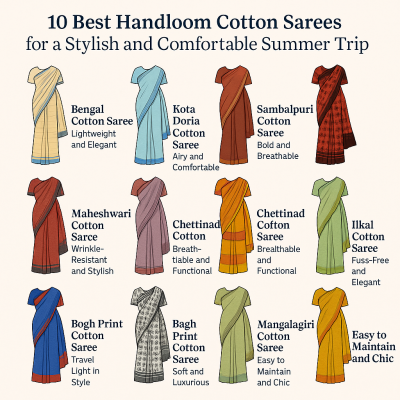 best sarees for Indian summer trips