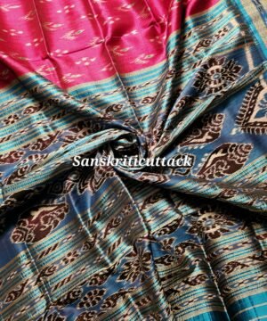 Magenta Mayur Chandrika Khandua Silk Saree