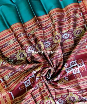 Metallic Green Khandua Silk Saree | Sanskriti Cuttack