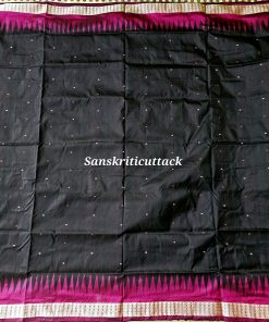 Luxury Black Pink Bomkai Silk Saree draped for wedding and festive wear by Sanskriti Cuttack