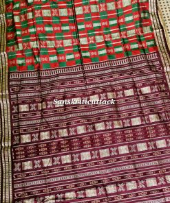 Handwoven Silk Texture of Bomkai Saree from Odisha