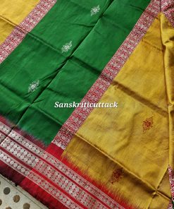 intricate Bomkai weaving showcasing extra weft technique in pure silk saree